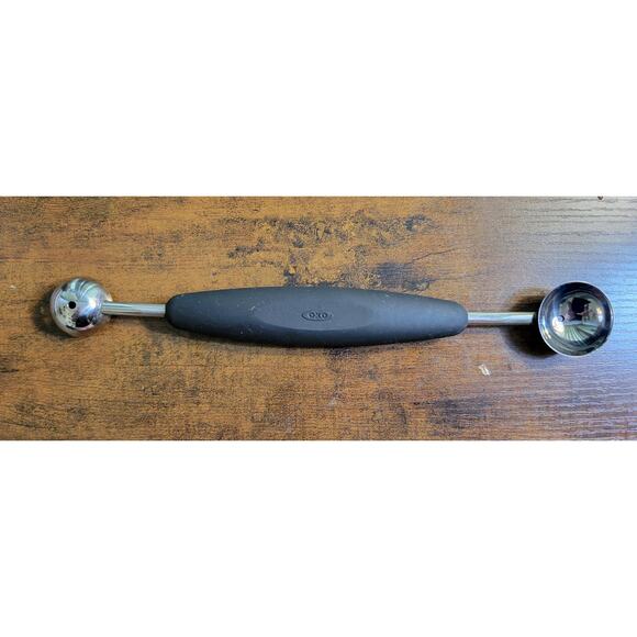 OXO Black Grip Handled Double Ended Melon Baller - 9-1/4" - Picture 1 of 8